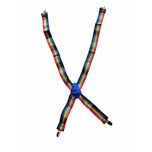 Rainbow Suspenders Y Back Adjustable Clip On Metal Clasps Boys Girls Accessories - Picture 2 of 6